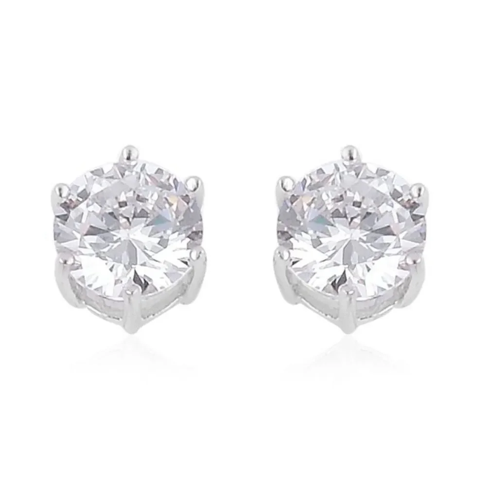 Simulated Diamond Ring Earring Set Sterling Size 8